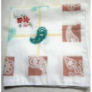 Set of 4 Floral Print Ladies Cotton Big Handkerchiefs Napkin - 13 inches Square
